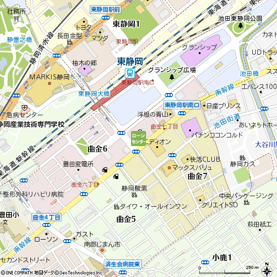 東静岡ローンセンター付近の地図